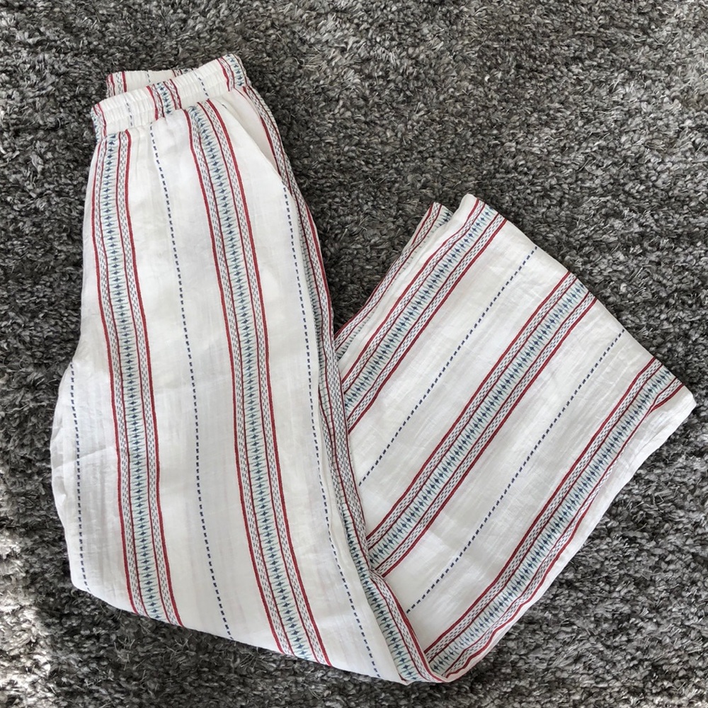 Linen Printed Palazzo Pant, Size Small